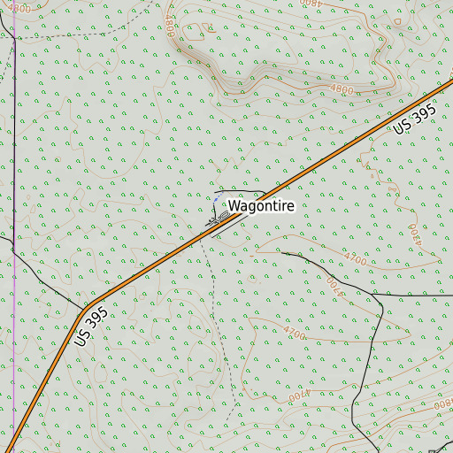 OpenTopoMap map of Wagontire, OR
