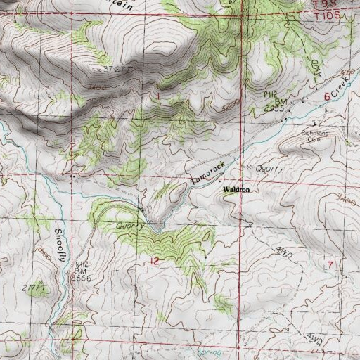 USGS 24K topo map of Waldron (historical), OR