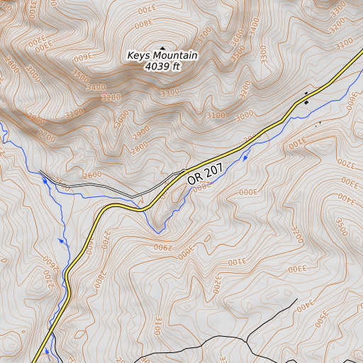 OpenTopoMap map of Waldron (historical), OR