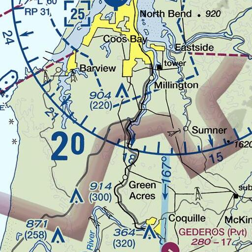 FAA VFR chart of Wall Gulch, OR