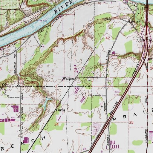 USGS 24K topo map of Wallace (historical), OR