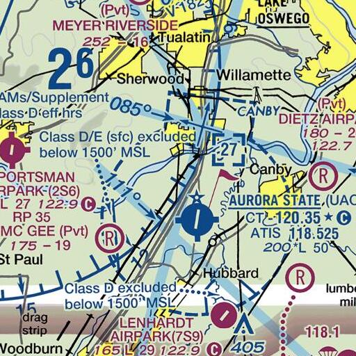 FAA VFR chart of Wallace (historical), OR