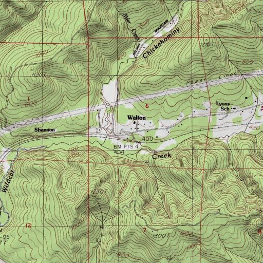 USGS 24K topo map of Walton, OR