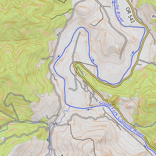 OpenTopoMap map of Warner (historical), OR