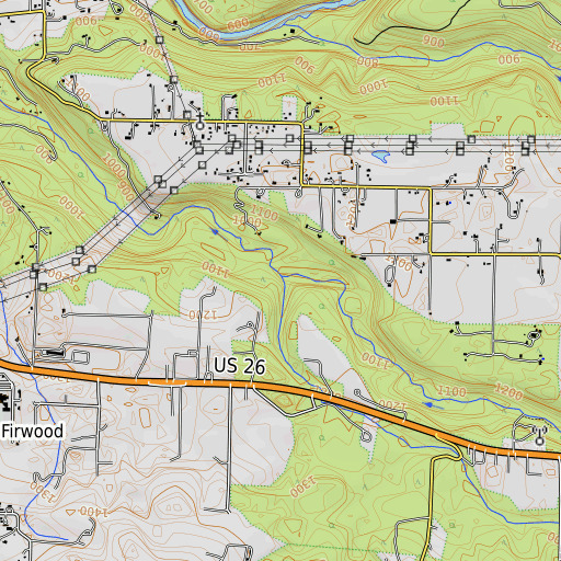 OpenTopoMap map of Beaver Creek, OR