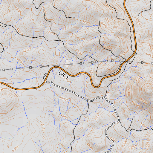 OpenTopoMap map of Big Fir Spring, OR