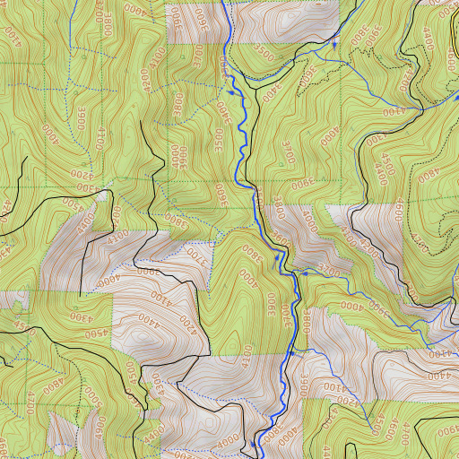 OpenTopoMap map of Cinnabar Gulch, OR