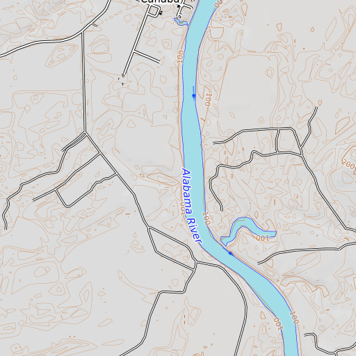 OpenTopoMap map of Big Ditch, AL