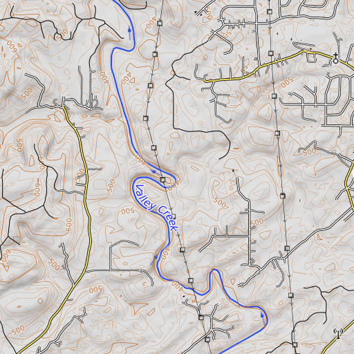 OpenTopoMap map of Black Branch, AL