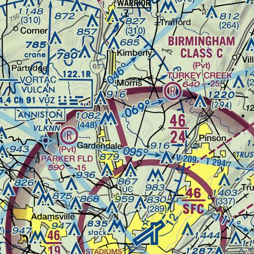 FAA VFR chart of Black Creek, AL