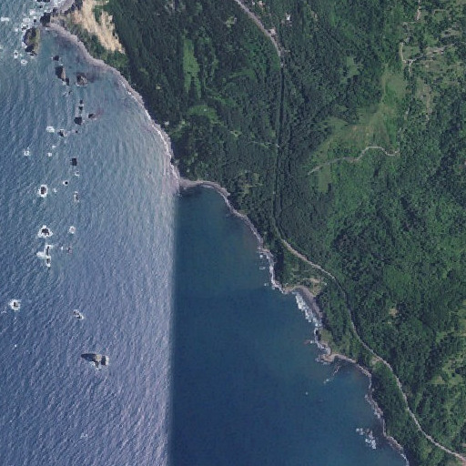 Aerial imagery of Mack Arch Cove, OR