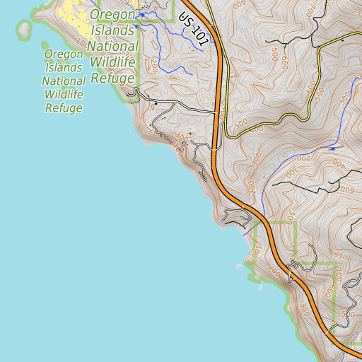 OpenTopoMap map of Mack Arch Cove, OR