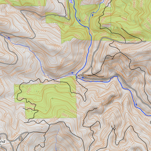 OpenTopoMap map of Mayfield Creek, OR