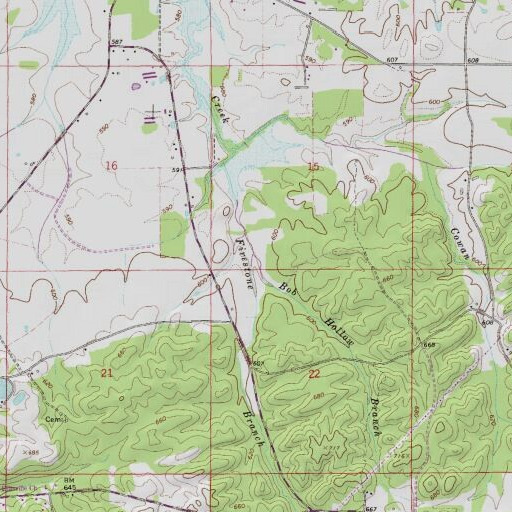 USGS 24K topo map of Bob Hollow Branch, AL