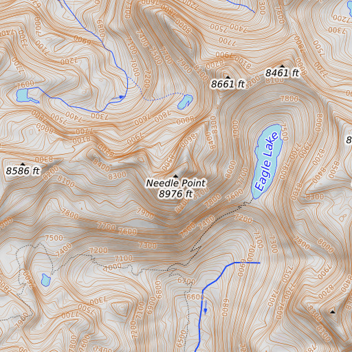 OpenTopoMap map of Needle Point, OR