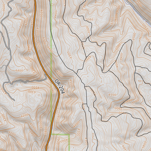 OpenTopoMap map of Picnic Spring, OR