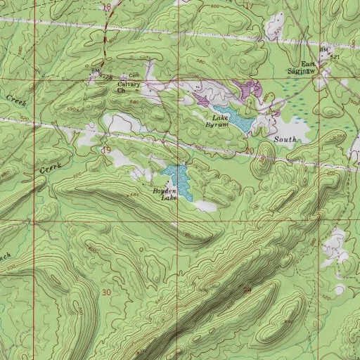 USGS 24K topo map of Boyden Lake, AL