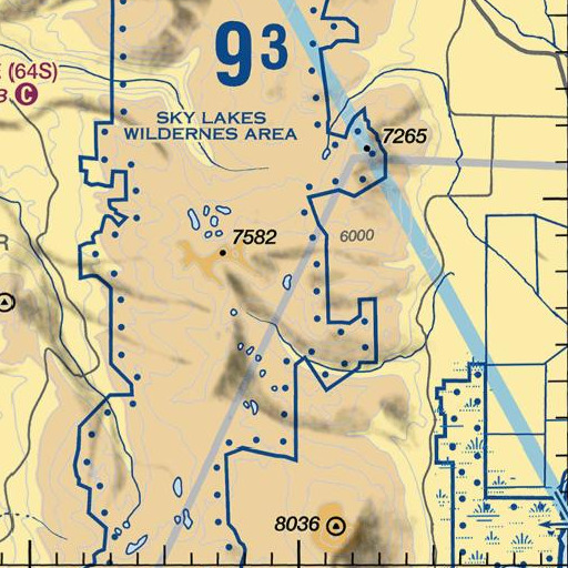 FAA VFR chart of Puck Lakes, OR
