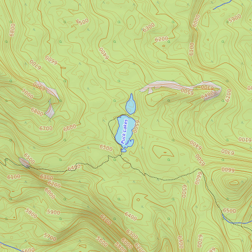 OpenTopoMap map of Puck Lakes, OR