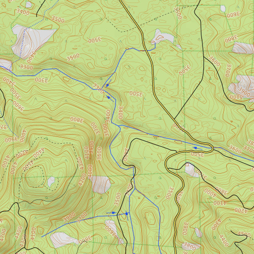OpenTopoMap map of Rough Creek, OR
