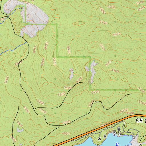 OpenTopoMap map of Rye Flat, OR