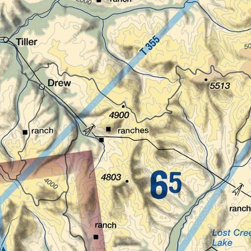FAA VFR chart of Savage Bluffs, OR