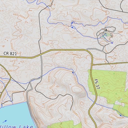 OpenTopoMap map of Skeeters Creek, OR