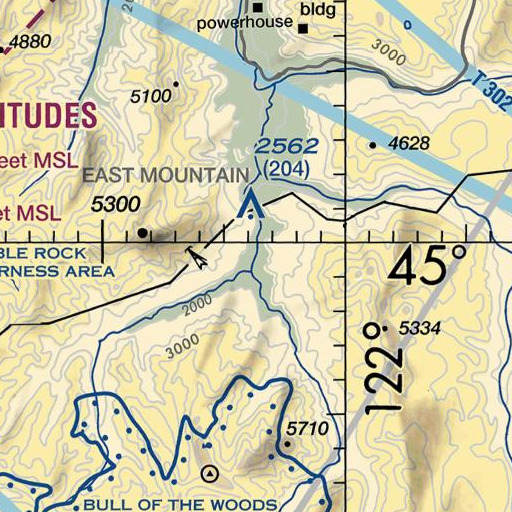 FAA VFR chart of Slide Creek, OR
