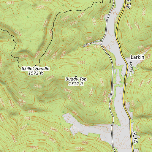 OpenTopoMap map of Buddy Top, AL