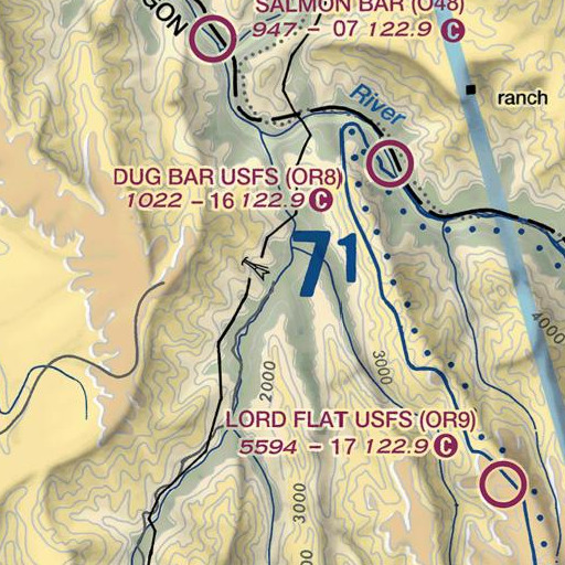 FAA VFR chart of Vance Draw, OR