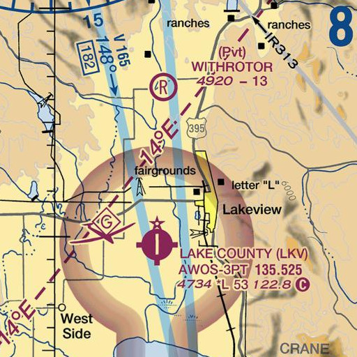 FAA VFR chart of Warner Creek, OR