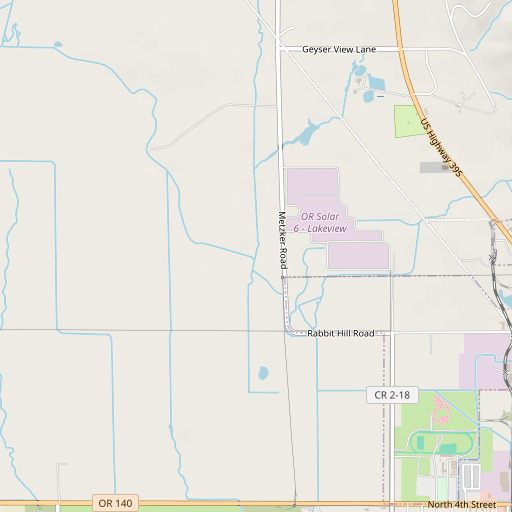 OpenStreetMap map of Warner Creek, OR