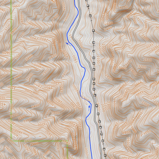 OpenTopoMap map of Weaver Canyon, OR