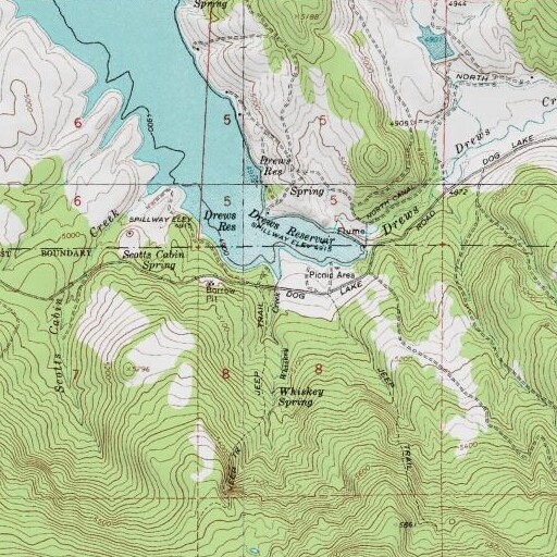 USGS 24K topo map of Whiskey Creek, OR