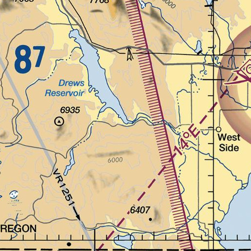 FAA VFR chart of Whiskey Creek, OR