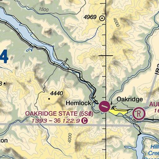 FAA VFR chart of Whitehead Creek, OR