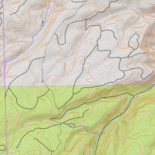 OpenTopoMap map of Willow Flat, OR