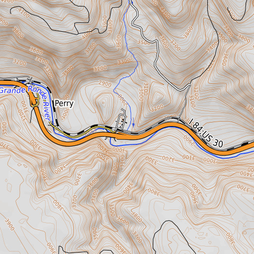 OpenTopoMap map of Robbs Creek, OR