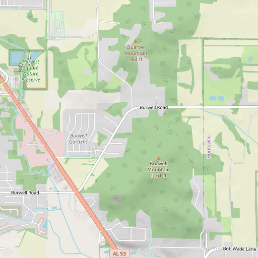 OpenStreetMap map of Burwell Spring, AL