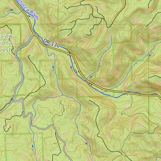 OpenTopoMap map of Fox Creek, OR