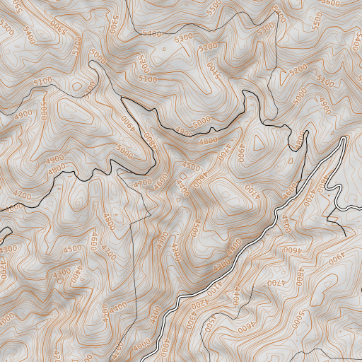 OpenTopoMap map of Packsaddle Creek, OR