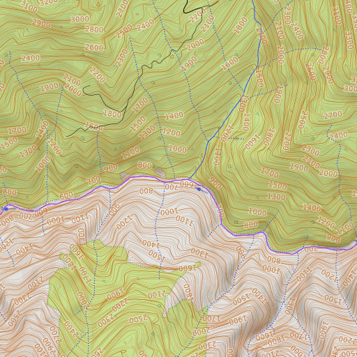 OpenTopoMap map of Fish Hook Creek, OR