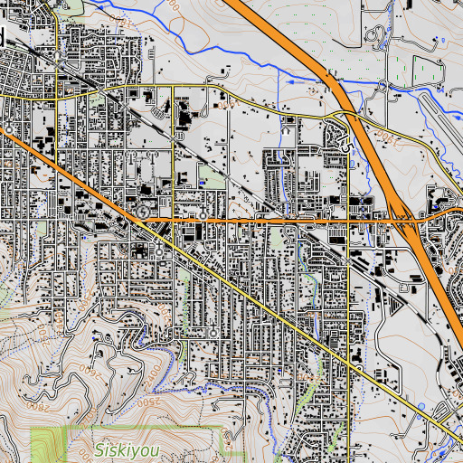OpenTopoMap map of Mountain View Cemetery, OR