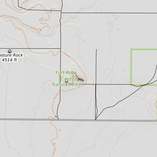 OpenTopoMap map of Reub Long Butte, OR