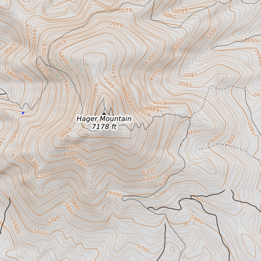 OpenTopoMap map of Hager Trail, OR