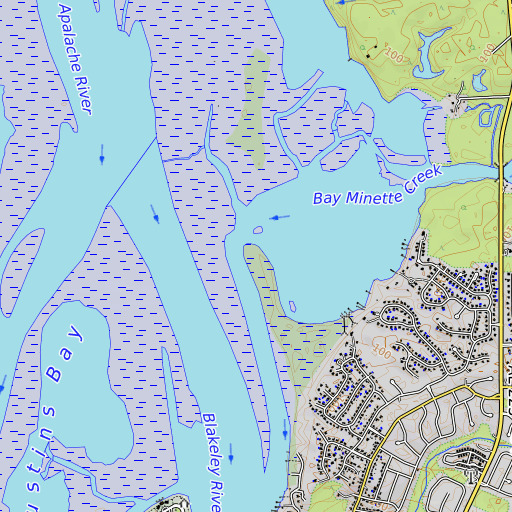 OpenTopoMap map of Cedar Point, AL