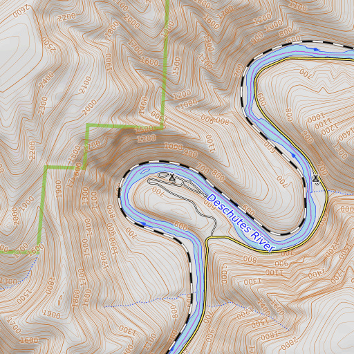 OpenTopoMap map of Beavertail Recreation Site, OR