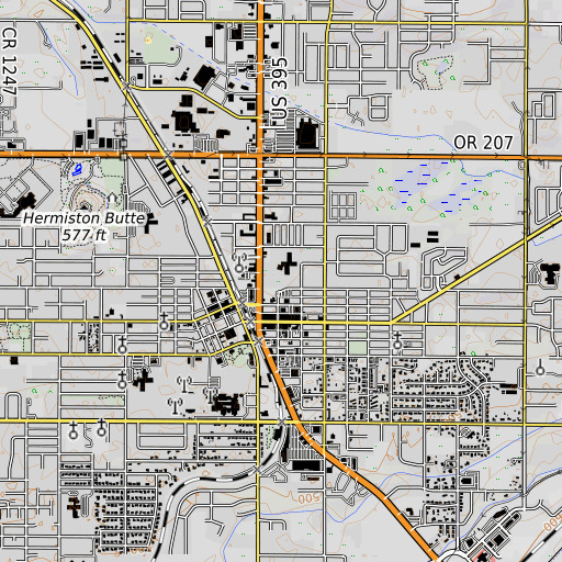 OpenTopoMap map of Armand Larive Middle School, OR