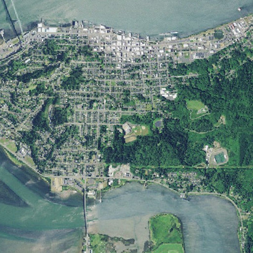 Aerial imagery of Astoria Middle School, OR