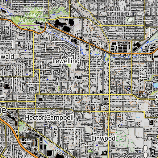 OpenTopoMap map of Lewelling Elementary School, OR